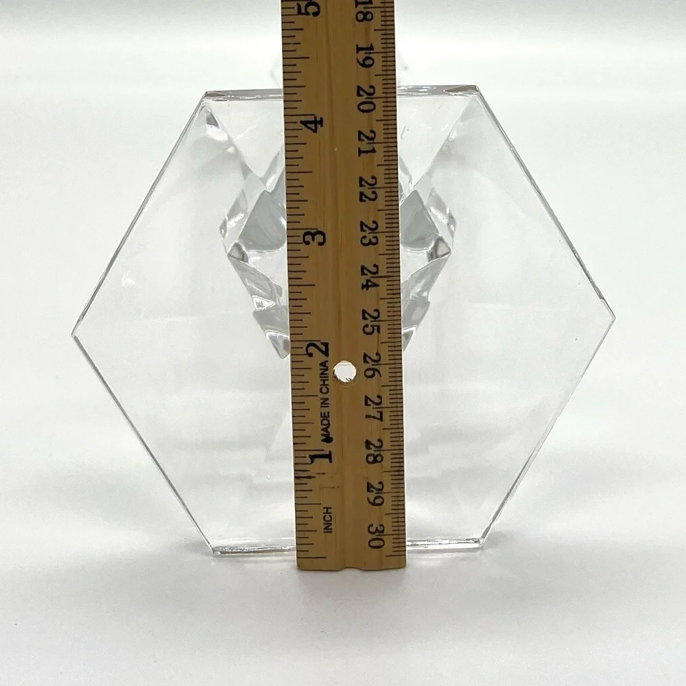 A Set of Two Vintage Val St. Lambert Belgian Crystal Candle Holders